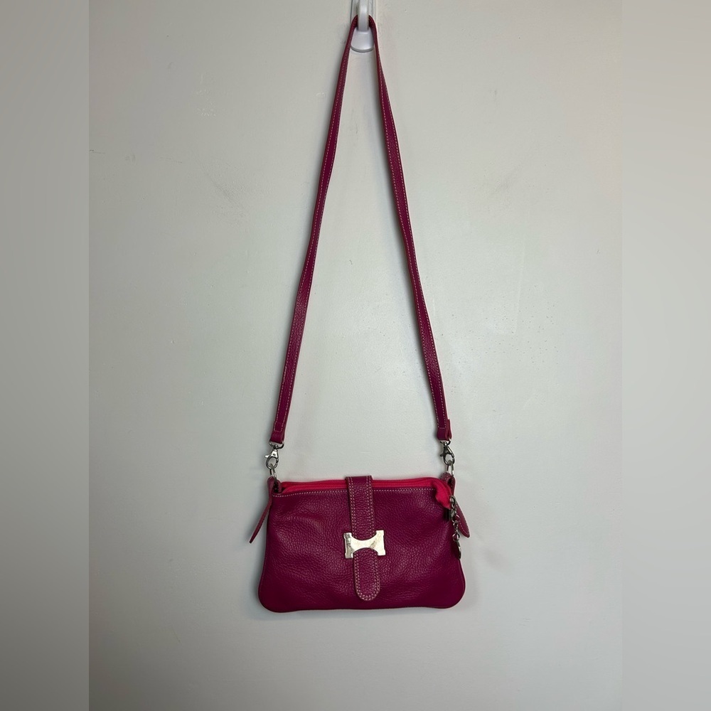 Zagara‎  Made in Italy Crossbody Bag purse Pink Genuine Leather Granola Girl